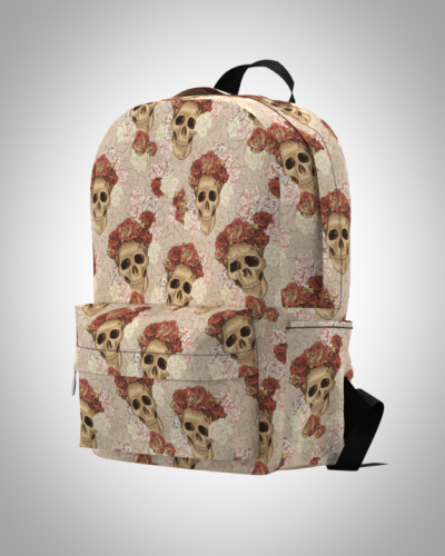 Рюкзак 30*40см "Черепа на день мертвых на светлом" с укрепленной спинкой и регулируемыми лямками