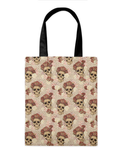 Шоппер "Черепа на день мёртвых на светлом" 35*40см сумка повседневная, простая, но удобная 