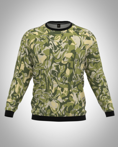 Свитшот  мужской "Хаки 10" классический 3D, с круглым воротом