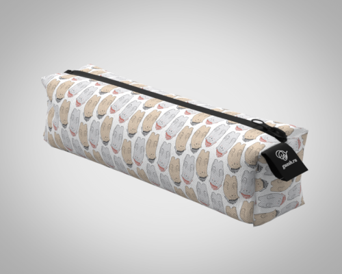 Пенал 20*5*5см "Мишки в колпачке 2" школьный, удобный, на молнии 