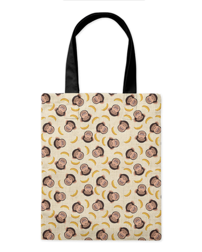 Шоппер "Макака с бананом" 35*40см сумка повседневная, простая, но удобная 