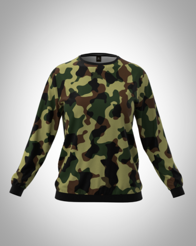 Свитшот  женский "Хаки 4" классический 3D, с круглым воротом