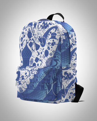 Рюкзак 30*40см "Россия спорт гжель" с укрепленной спинкой и регулируемыми лямками