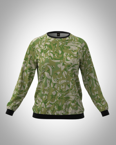 Свитшот  женский "Хаки 8" классический 3D, с круглым воротом