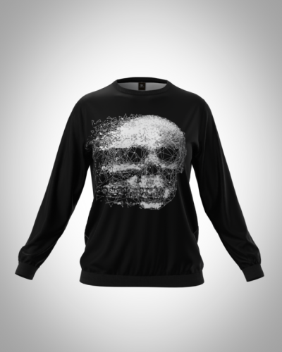 Свитшот  женский "Геометрия в черепе" классический 3D, с круглым воротом