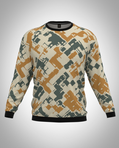 Свитшот  мужской "Хаки 5" классический 3D, с круглым воротом