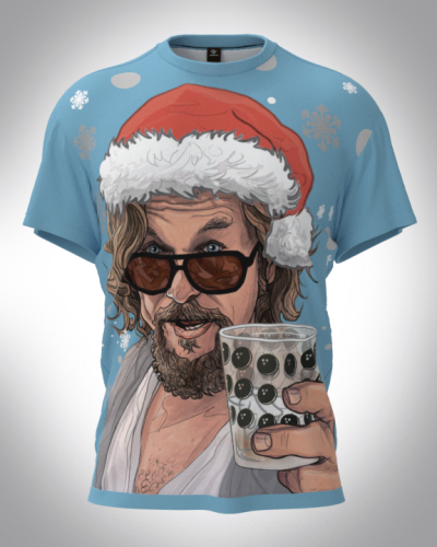 Футболка мужская "Новогодний Лебовски" классическая 3D