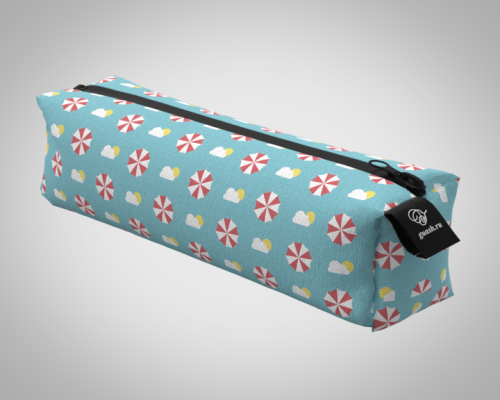 Пенал 20*5*5см "Зонтики в облаках" школьный, удобный, на молнии 