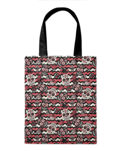Шоппер "Весёлые черепа" 35*40см сумка повседневная, простая, но удобная 