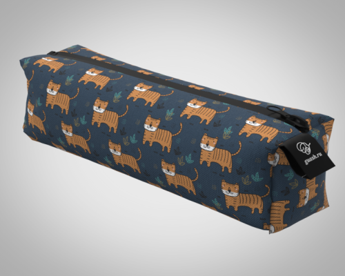 Пенал 20*5*5см "Тигрята" школьный, удобный, на молнии 