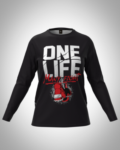 Лонгслив женский "одна жизнь-много сражений" классический 3D, туника, футболка с длинным рукавом