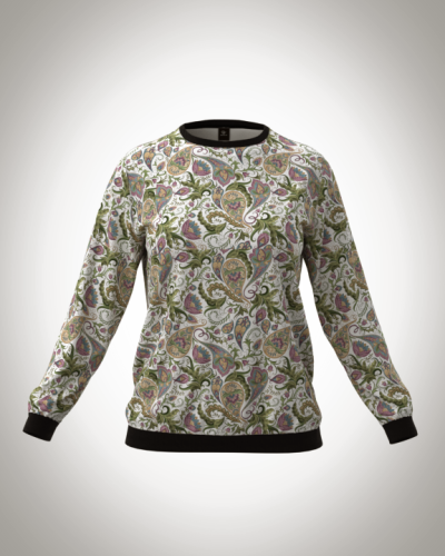 Свитшот  женский "Вензель 2 огурцы" классический 3D, с круглым воротом