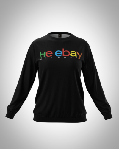 Свитшот  женский "He ebay" классический 3D, с круглым воротом