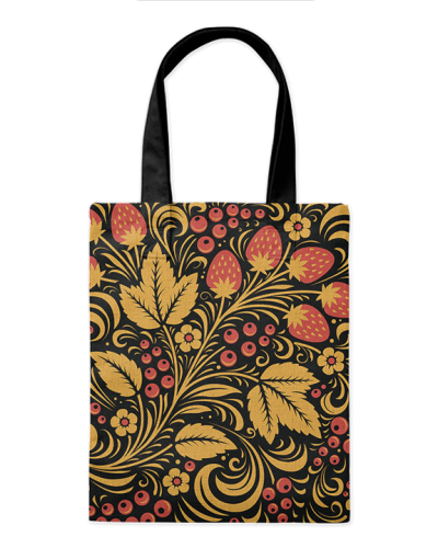 Шоппер "Хохлома" 35*40см сумка повседневная, простая, но удобная 