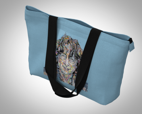 Сумка пляжная "Ленон на голубом" повседневная, унисекс