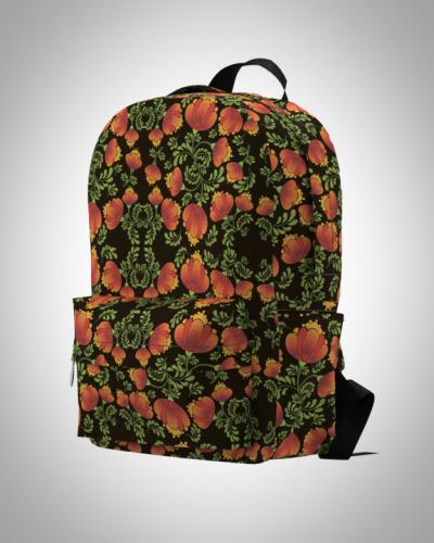 Рюкзак 30*40см "Хохлома цветы калейдоскоп" с укрепленной спинкой и регулируемыми лямками