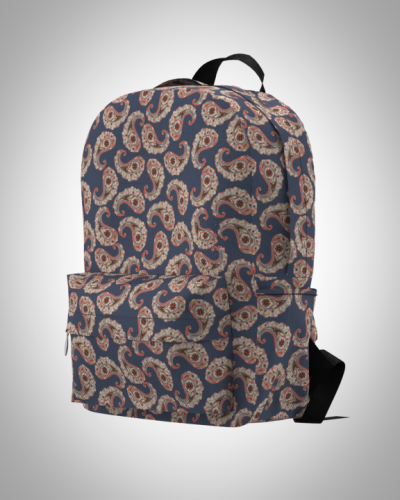 Рюкзак 30*40см "Индийские огурцы синий" с укрепленной спинкой и регулируемыми лямками