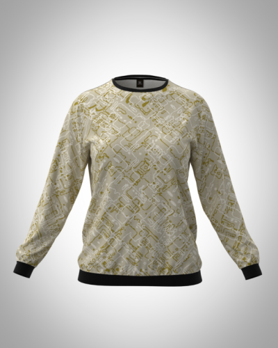 Свитшот  женский "Хаки песок 1" классический 3D, с круглым воротом