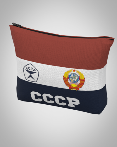 Косметичка "СССР на триколоре" 18*15*4см женская, удобная