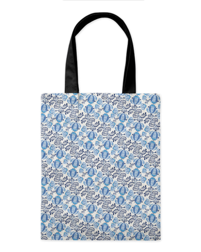 Шоппер "Гжель цветы" 35*40см сумка повседневная, простая, но удобная 