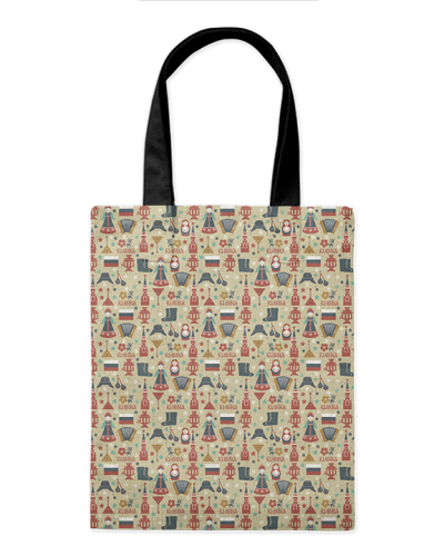 Шоппер "Россия матрёшка самовар" 35*40см сумка повседневная, простая, но удобная 