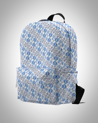 Рюкзак 30*40см "Гжель цветы" с укрепленной спинкой и регулируемыми лямками