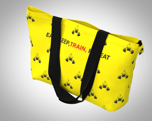 Сумка пляжная "eat sleep train" повседневная, унисекс