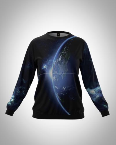 Свитшот  женский "Космос" классический 3D, с круглым воротом