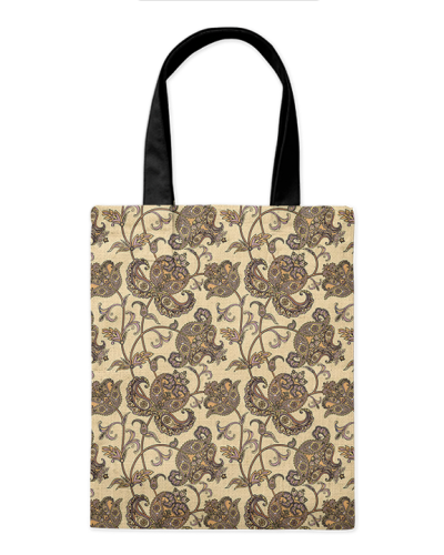 Шоппер "Индийские огурцы беж" 35*40см сумка повседневная, простая, но удобная 