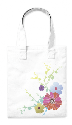 Шоппер Ромашки цветные 35*40см сумка повседневная с цветочным принтом