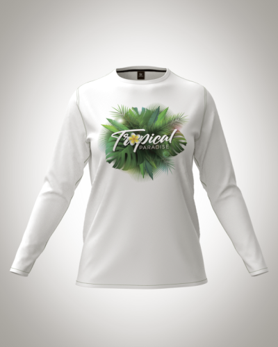 Лонгслив женский "tropical" классический 3D, туника, футболка с длинным рукавом