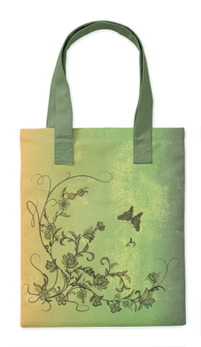 Шоппер Бабочка на рассвете35*40см сумка повседневная с цветочным принтом