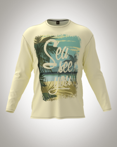 Лонгслив мужской "sea see you" классический 3D, футболка с длинным рукавом