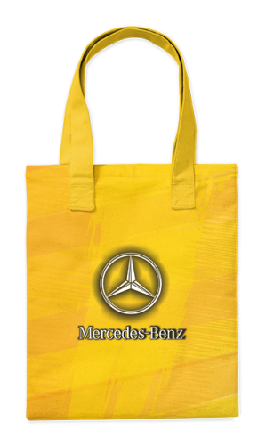 Шоппер Mersedes на жёлтом 35*40см сумка повседневная  - простая, но удобная
