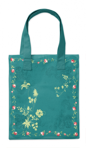 Шоппер Лианы на зеленом 35*40см сумка повседневная с цветочным принтом