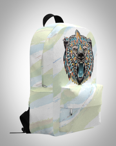 Рюкзак 30*40см  "Медведь маска индейцев" с укрепленной спинкой и регулируемыми лямками