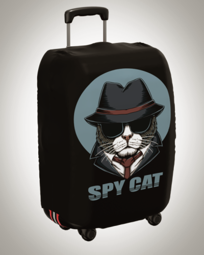 Чехол на чемодан "Гангстер кот/Spy cat"