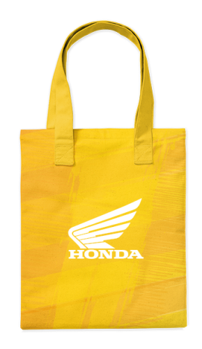 Шоппер Honda на жёлтом 35*40см сумка повседневная  - простая, но удобная