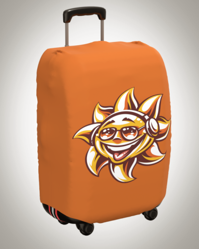 Чехол на чемодан "Солнце лето на оранжевом"