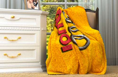 Плед "Audi на желтом" с мягким ворсом, плюшевый на диван в детскую