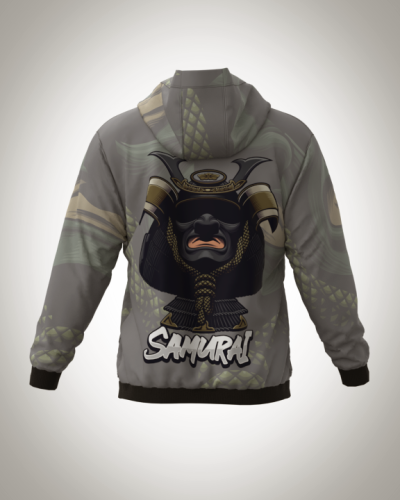 Толстовка мужская на молнии "Маска Самурая 2" классическая 3D, с капюшоном, двумя карманами
