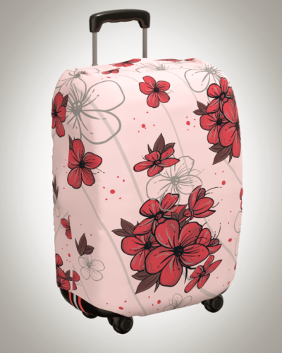 Чехол на чемодан "Цветы на розовом"