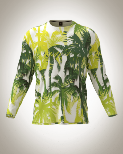 Лонгслив мужской "пальмы" классический 3D, футболка с длинным рукавом