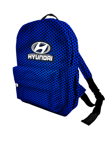 Рюкзак 30*40см  "Hyundai соты на синем" с укрепленной спинкой и регулируемыми лямками