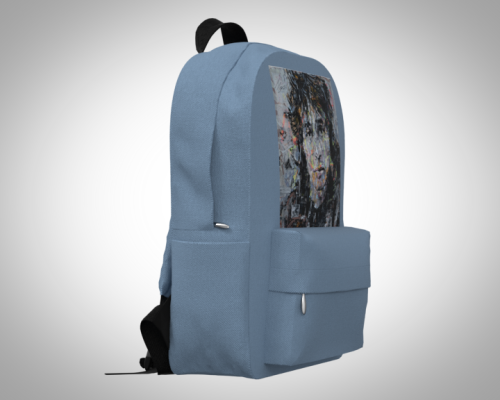 Рюкзак 30*40см "Виктор Цой  на голубом" с укрепленной спинкой и регулируемыми лямками