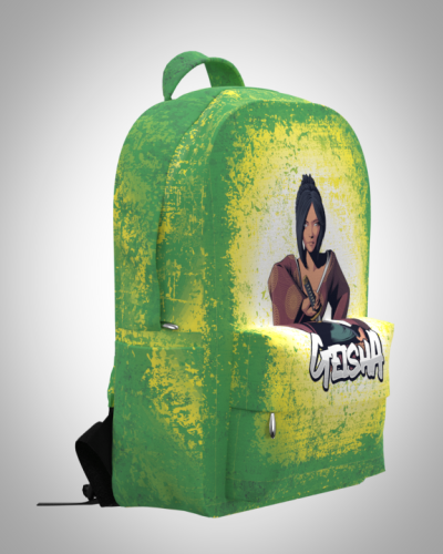 Рюкзак 30*40см  "Гейша в зелени" с укрепленной спинкой и регулируемыми лямками