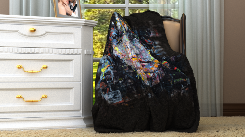 Плед "Виктор Цой" с мягким ворсом, плюшевый на диван в детскую