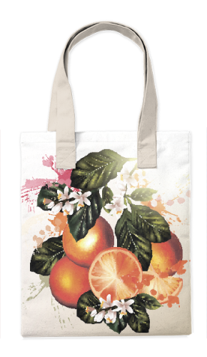 Шоппер Апельсины 35*40см сумка повседневная с цветочным принтом