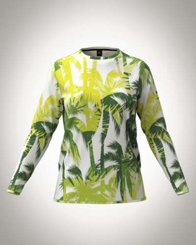 Лонгслив женский "пальмы" классический 3D, туника, футболка с длинным рукавом