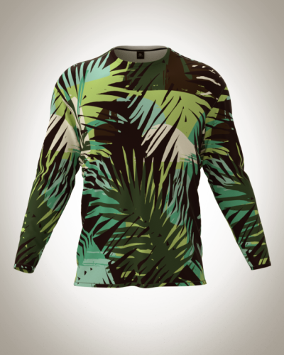 Лонгслив мужской "тропики пальмы" классический 3D, футболка с длинным рукавом